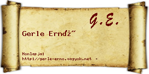Gerle Ernő névjegykártya